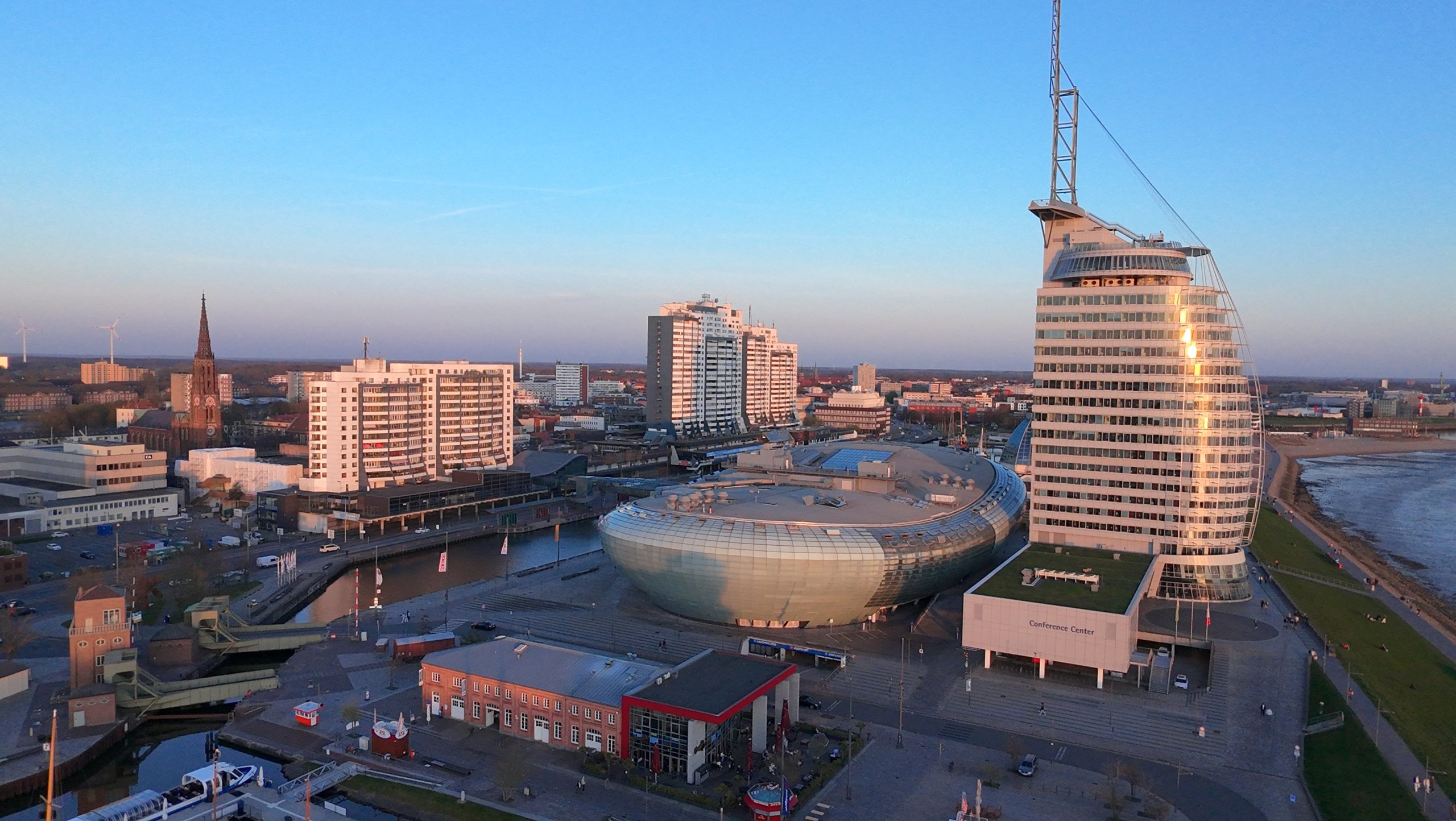 Aerial view of Bremerhaven showing the maritime city landscape